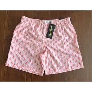 Members Only Lobster Swim Shorts 4-Way Stretch Quick Dry Pink Size L